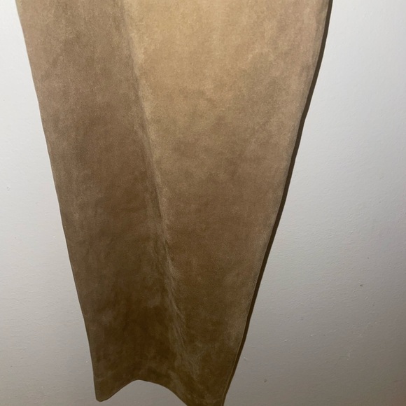 Zara BEIGE Faux Suede High Pants TROUSERS - Picture 11 of 12